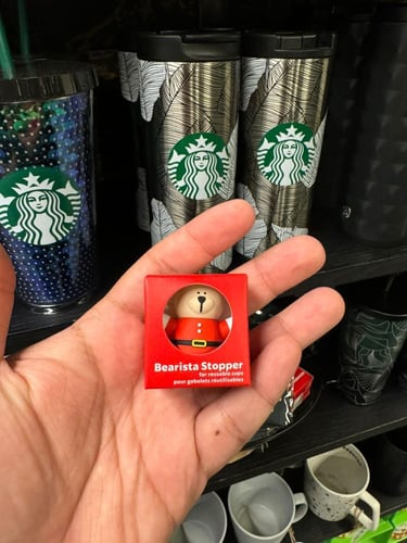 سدادة اكواب برتقالي من ستاربكس