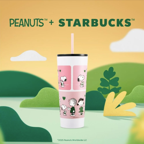 مق starbucks x peanuts وردي بارد