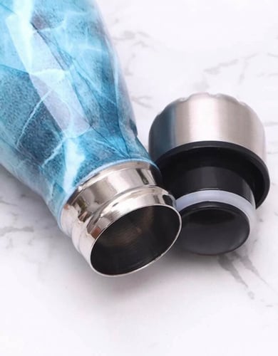 مطارة حافظة للحرارة والبرودة- ازرق رخامي