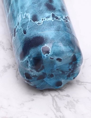 مطارة حافظة للحرارة والبرودة- ازرق رخامي