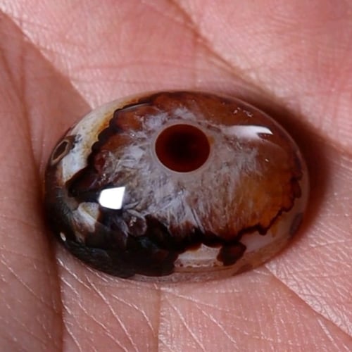 حجر عقيق سليماني هندي أصلي عين فلور حمراء برموش