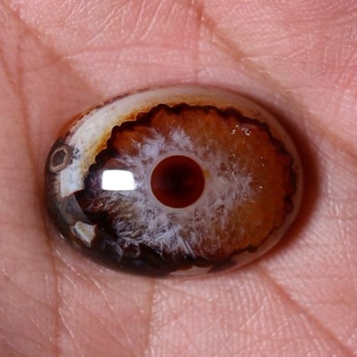 حجر عقيق سليماني هندي أصلي عين فلور حمراء برموش