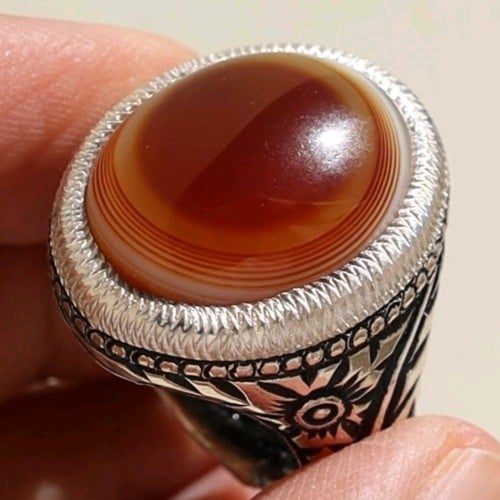 خاتم عقيق سليماني هندي طبيعي أطواق عين حمراء نوادر...