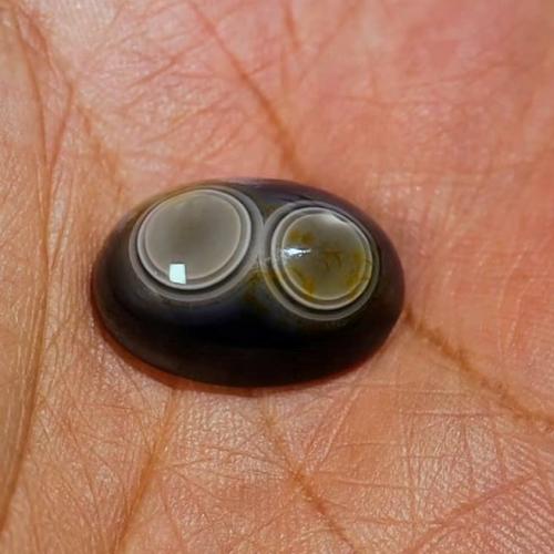 حجر عقيق سليماني هندي طبيعي عينين زيتي