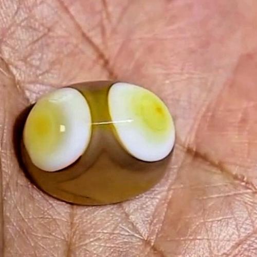 حجر عقيق سليماني هندي طبيعي عينين