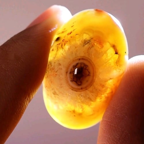 حجر سليماني هندي طبيعي عين برموش سوداء نوادر حجم ر...