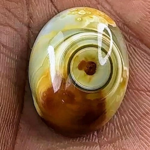 حجر عقيق سليماني هندي طبيعي تداخل ألوان مميز عين ف...