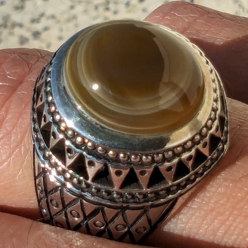 حاتم عقيق سليماني هندي أصلي طبيعي أخضر أطواق صياغة...