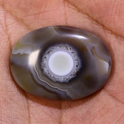 حجر عقيق سليماني هندي طبيعي أصلي عين فلور بيضاء مم...