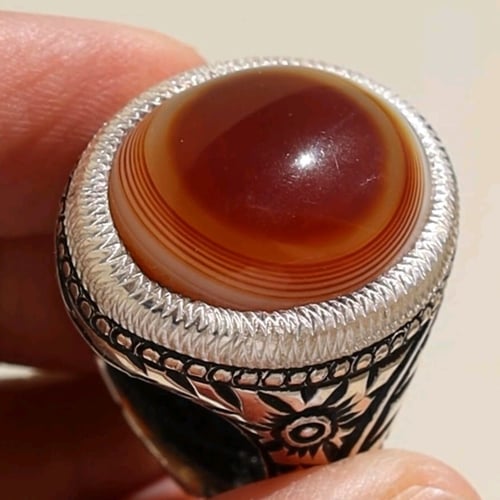 خاتم عقيق سليماني هندي طبيعي أطواق عين حمراء نوادر...