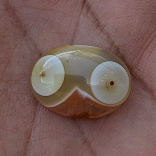 حجر عقيق سليماني هندي طبيعي عينين مميزة