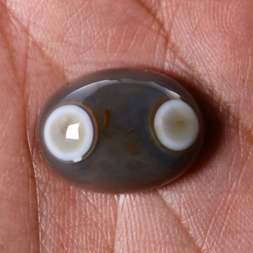 حجر عقيق سليماني هندي طبيعي عينين مميزة