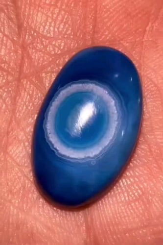 حجر عقيق سليماني هندي أصلي أزرق عين فلور