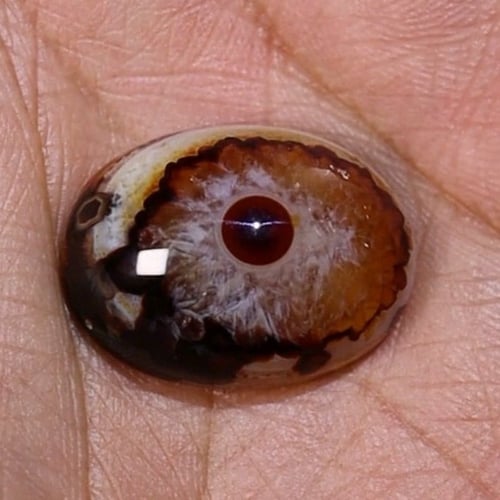 حجر عقيق سليماني هندي أصلي عين فلور حمراء برموش