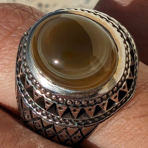 حاتم عقيق سليماني هندي أصلي طبيعي أخضر أطواق صياغة...