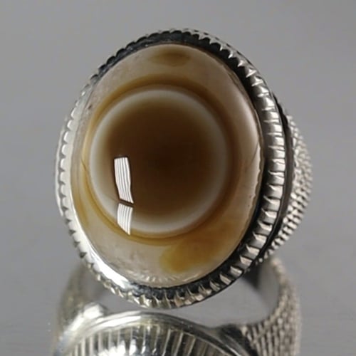 خاتم عقيق سليماني هندي طبيعي عين كبيرة