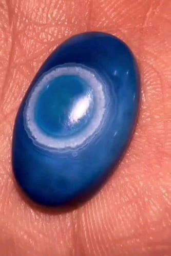 حجر عقيق سليماني هندي أصلي أزرق عين فلور