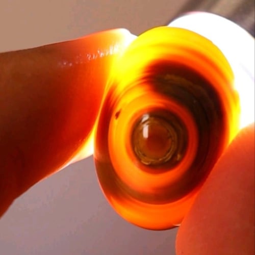 حجر عقيق سليماني هندي طبيعي بافوري بني عين صفراء