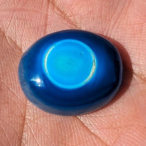 حجر سليماني هندي طبيعي أزرق عين في المنتصف سماوي