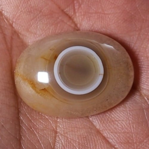 حجر عقيق سليماني هندي طبيعي أبيض عين في المنتصف حج...