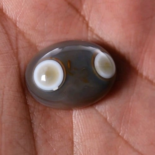 حجر عقيق سليماني هندي طبيعي عينين مميزة