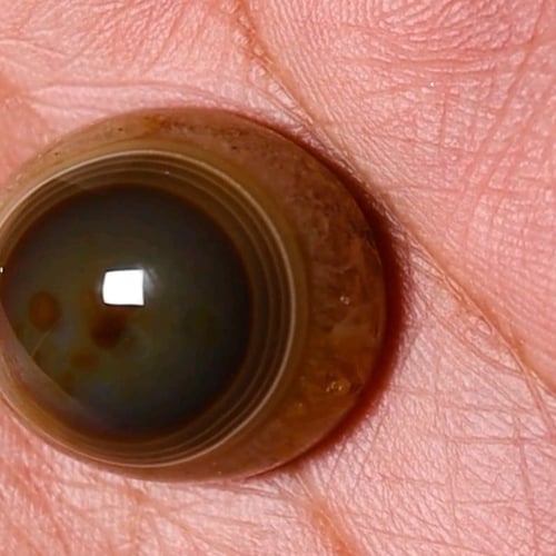 حجر عقيق سليماني هندي طبيعي أطواق مميزة خضراء