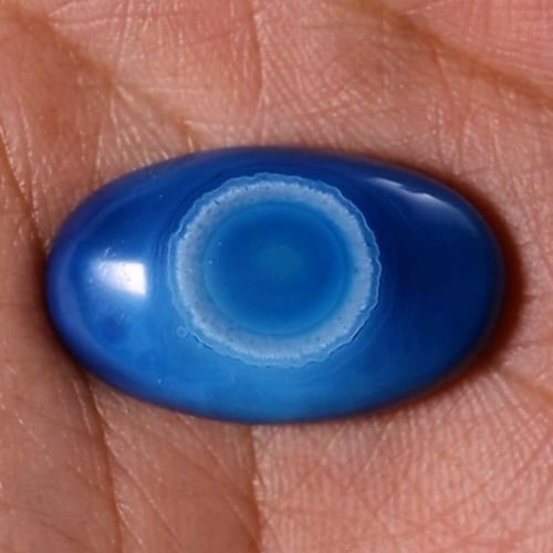 حجر عقيق سليماني هندي أصلي أزرق عين فلور