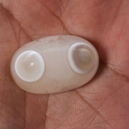 حجر عقيق سليماني هندي طبيعي أبيض ثلجي عينين حجم را...