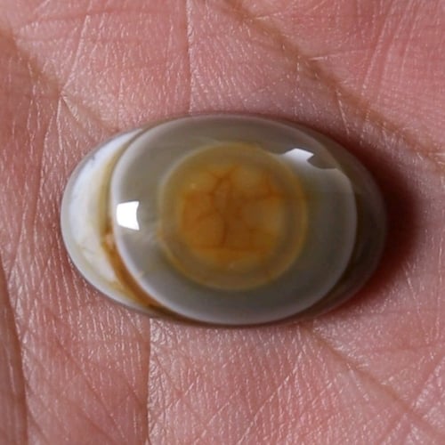 حجر عقيق سليماني هندي طبيعي أخضر عين بني وسط عين خ...