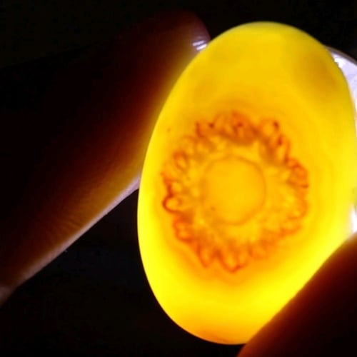 حجر عقيق سليماني هندي طبيعي أصلي بني عين فلور صفرا...