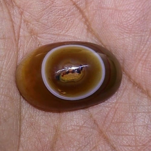 حجر عقيق سليماني هندي طبيعي بافوري بني