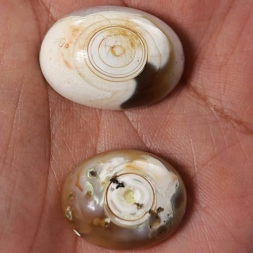 حجر عقيق سليماني هندي طبيعي مطوق أبيض نوادر