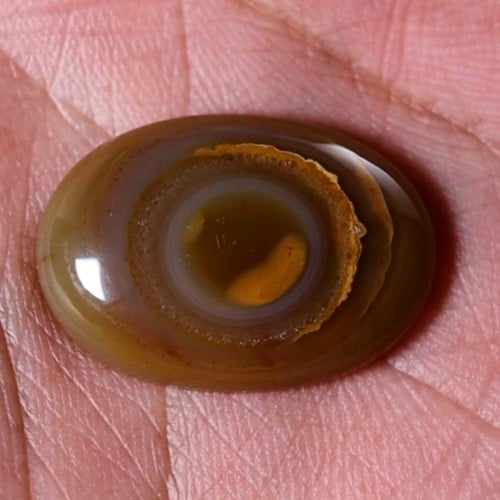 حجر عقيق سليماني هندي طبيعي ونادر بافوري لون بني م...