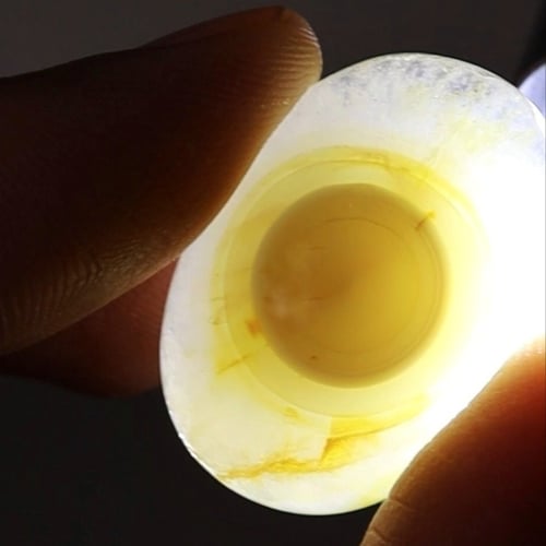 حجر عقيق سليماني هندي طبيعي أبيض عين في المنتصف حج...