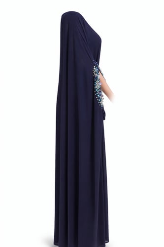 جلابية بتصميم طبقتين وربطة أمامية مع شك على الأكما...