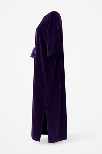 جلابيه مخمل بربطة شرابة أمامية