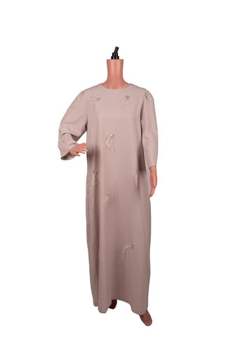 جلابية كرستال مع ريش