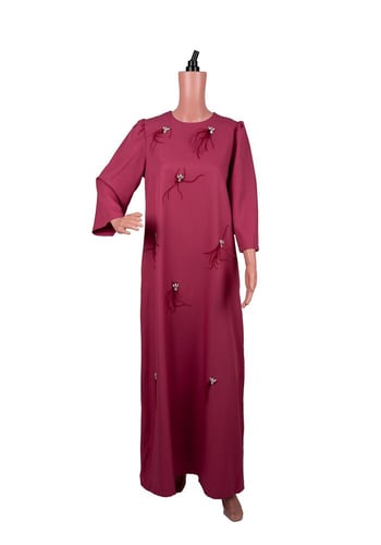 جلابية كرستال مع ريش