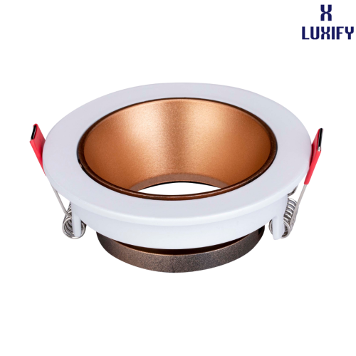 فريم مانع للتوهج 7 سم روز جولد إطار أبيض LUXIFY