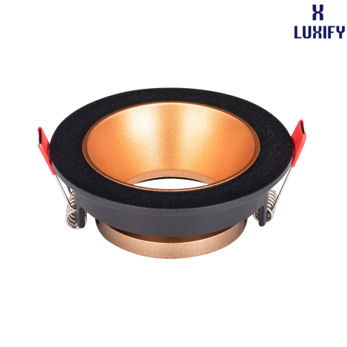 فريم مانع للتوهج 7 سم روز جولد إطار أسود LUXIFY