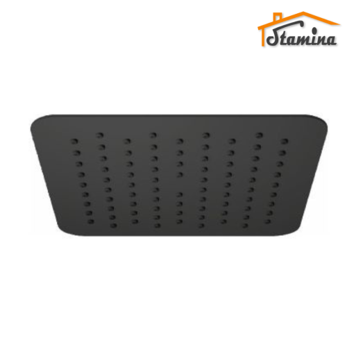 طاسة دش مطري ستانلس ستيل مربع أسود ستامينا