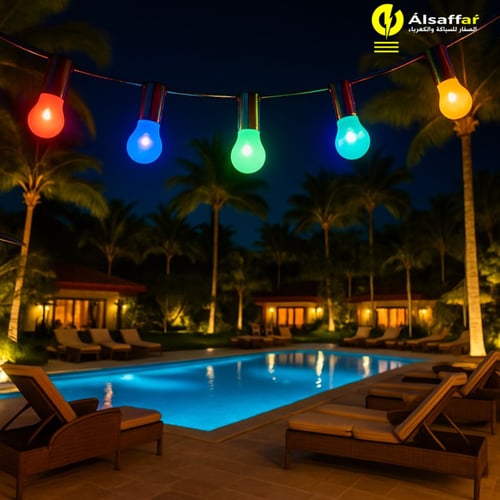 عقد لمبات خارجية 70 متر 65 لمبة