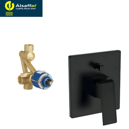 لوحة خلاط دش 2 خط مخفي أسود BRONZO