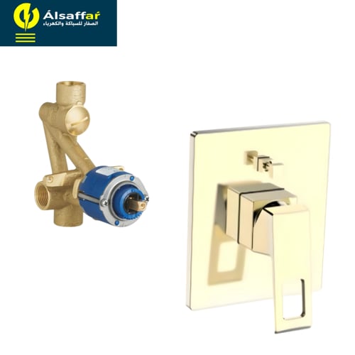 لوحة خلاط دش 2 خط مخفي ذهبي BRONZO