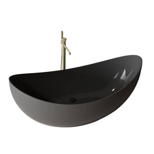 بانيو ديكور فاخر كربون فايبر اسود VERCO 180*80
