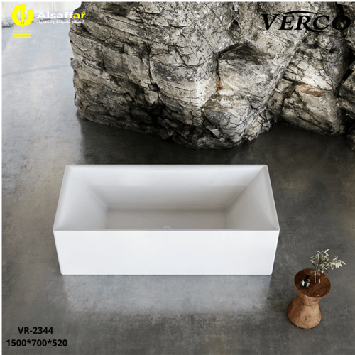 بانيو ديكور فيركو أبيض مقاس VERCO 150X70 cm