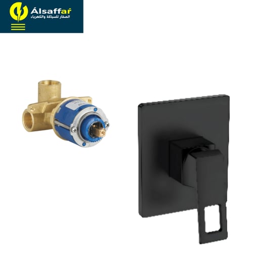 لوحة خلاط شطاف 1 خط مخفي أسود BRONZO