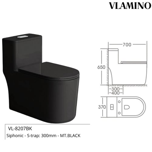 كرسي افرنجي فلامينو VL-8207 أسود مطفي خاصية شفط ود...