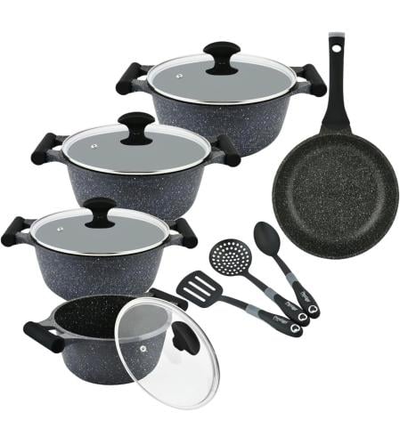 طقم أواني الطهي جرانيت من بريستيج – 12 قطعة