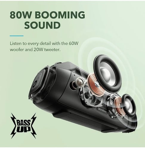 مكبر صوت ساوند كور بوم بلس من انكر، اسود